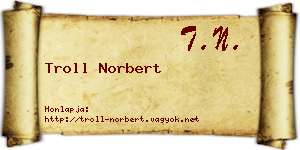 Troll Norbert névjegykártya